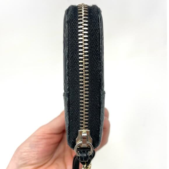 Gucci GG Monogram Guccissima Black Leather Zip Around Long Card Wallet Clutch - Picture 5 of 16